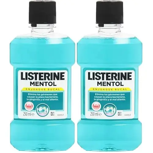 Pack de 2 Enjuagues Bucales Listerine Mentol (250 ml cada uno)