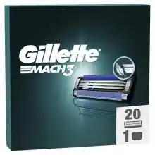 Pack de 20 cuchillas Gillette Mach3 para hombre con funda de viaje