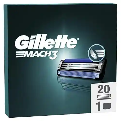 Pack de 20 cuchillas Gillette Mach3 para hombre con funda de viaje