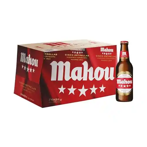 Pack de 24 Botellas x 25 cl cerveza Mahou 5 Estrellas