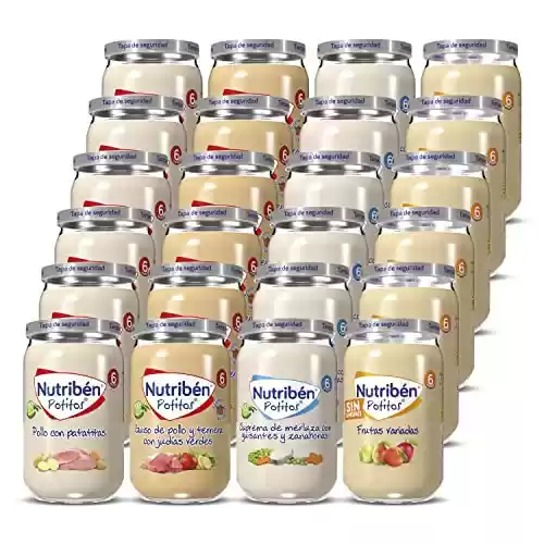 Pack de 24 Potitos en Sabores Variados Nutribén, Desde los 6 Meses, 24 x 235gr