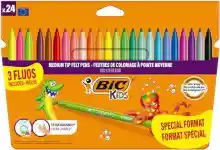 Pack de 24 rotuladores BIC Kids Kid Couleur con 3 fluorescentes