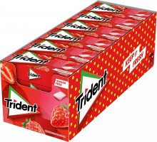 Pack de 24x cajetillas de chicles Trident Fresh sabor a fresa
