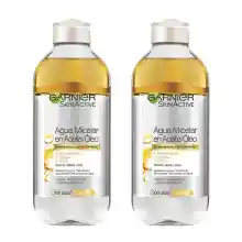 Pack de 2x Agua Micelar en Aceite Garnier SkinActive (400 ml) para maquillaje waterproof