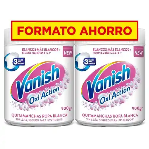 Pack de 2x900g Vanish Oxi Action - Quitamanchas y Blanqueador para Ropa Blanca