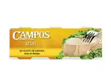 Pack de 3 latas de 80 gr de atún en aceite de girasol Campos (A 2,1€ / pack comprando 4 packs)