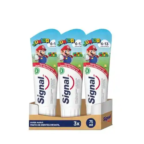 Pack de 3 pastas de dientes Signal Junior Frutos Rojos (75ml)