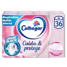 Pack de 36 rollos de papel higiénico Colhogar Cuida & Protege