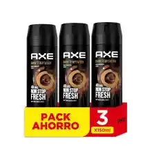 Pack de 3x Axe Desodorante Dark Temptation 150ml