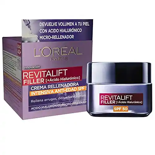 Pack de 3x cremas anti-edad L'Oréal SPF 50 con ácido hialurónico (PROMO 3x2)