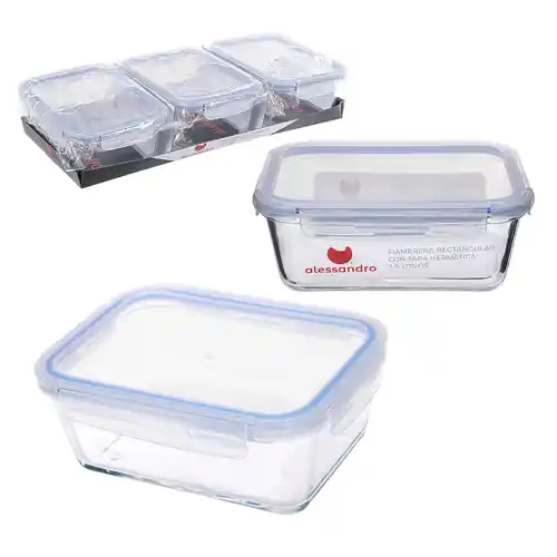 Pack de 3x Fiambreras de Cristal con Tapa Hermética 420ml (16x11x6 cm) sólo 9,81€ + ENVIO GRATIS HOY