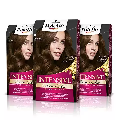 Pack de 3x unidades de Tinte permanente 5 castaño claro Schwarzkopf Palette Intensive Creme Color