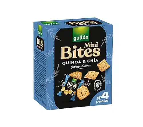 Pack de 4 paquetes de galletas Gullón Mini Bites Quinoa y Chía (160g)