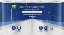 Pack de 4 rollos de cocina by Amazon TAD Ultraabsorbente (51 hojas/rollo)