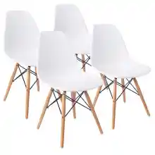 Pack de 4 sillas Dinamarca - Estilo nórdico - En Blanco o Negro