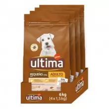 Pack de 4 x 1.5 kg Pienso para Perros Mini con Pollo Ultima  - Total: 6 kg