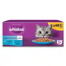 Pack de 48 sobres de comida húmeda para gatos Whiskas