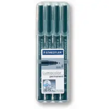 Pack de 4x rotuladores permanentes de punta fina STAEDTLER Lumocolor 318