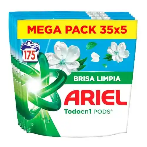 Pack de 5 Ariel PODS Todo en 1 (35 lavados cada uno) Brisa Limpia