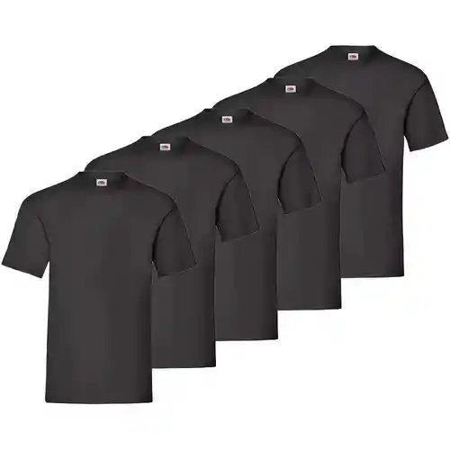 Pack de 5 camisetas básicas Fruit of the Loom unisex de algodón