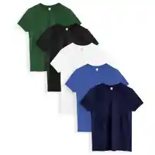 Pack de 5 camisetas de algodón 100% de uso diario