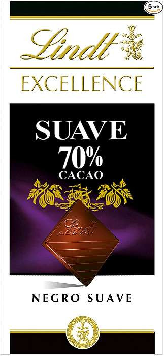 Pack de 5 Tabletas de chocolate 70% Lindt Excellence Suave 70% Cacao