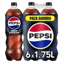 Pack de 6 Botellas de Pepsi Zero Azúcar 1.75L