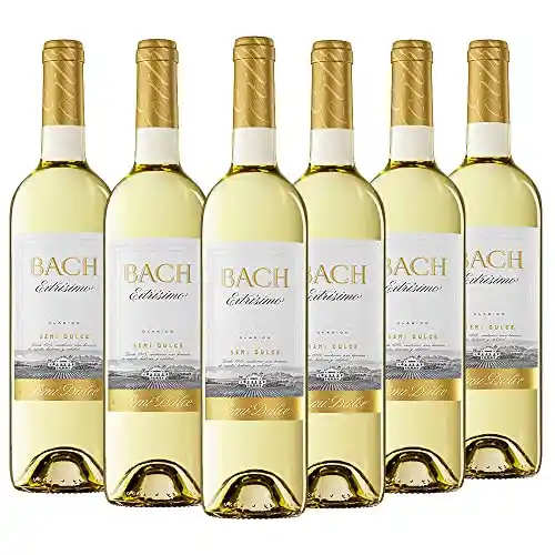 Pack de 6 botellas de vino blanco semidulce Bach Viña Extrísima