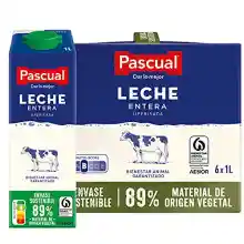 Pack de 6 briks de leche entera Pascual