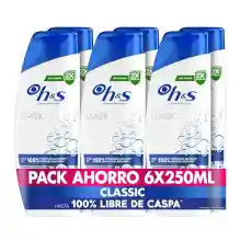 Pack de 6 champús anticaspa H&S Classic 250ml