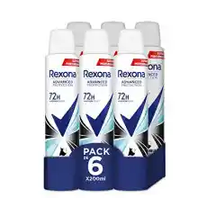 Pack de 6 desodorantes Rexona Advance Protection Invisible Aqua 200ml mujer