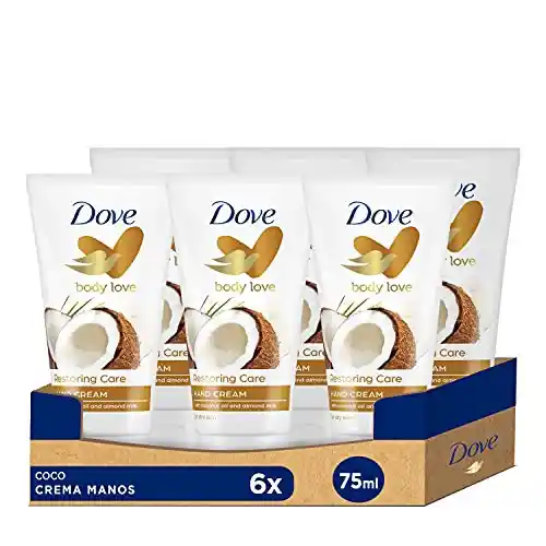 Pack de 6 Dove Crema Hidratante para manos con aceite de coco