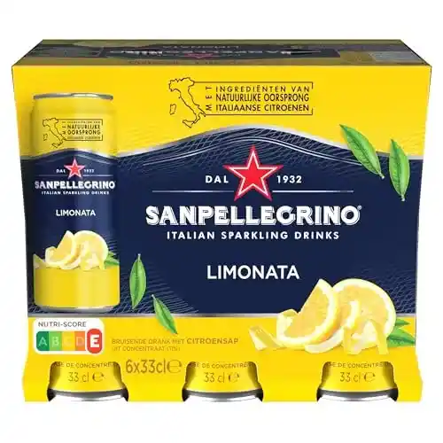 Pack de 6 latas de Agua con Gas Limón San Pellegrino (6 x 33 cl)