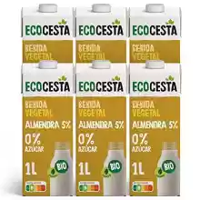 Pack de 6 Unidades de 1 L de Bebida Ecológica Vegetal de Almendra Ecocesta - Sin Azúcar Añadido y Sin Gluten