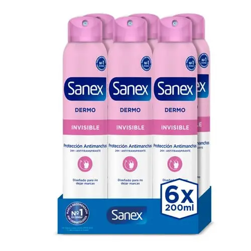 Pack de 6 x 200 ml Desodorantes Spray Unisex Sanex Dermo Invisible