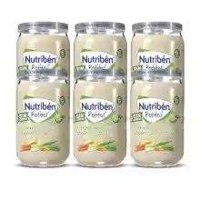 Pack de 6 x 235gr Nutribén Potitos De Crema De Patatas, Puerro Y Zanahoria