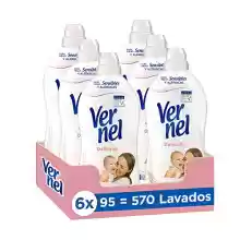 Pack de 6x botes de Vernel Suavizante Concentrado para Ropa Delicado