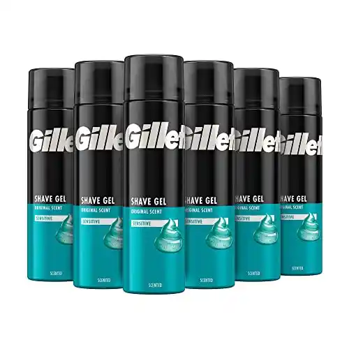 Pack de 6x Gel de Afeitar Gillette Classic para Piel Sensible 200 ml