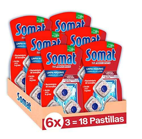 Pack de 6x2 Somat Aditivo Lavavajillas Pastillas Limpia Máquinas