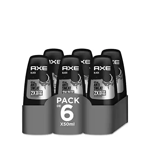 Pack de 6x50ml Axe Desodorante para Hombre Roll On Black