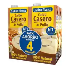 Pack de 8 caldos de pollo Gallina Blanca (1 L) con ingredientes naturales