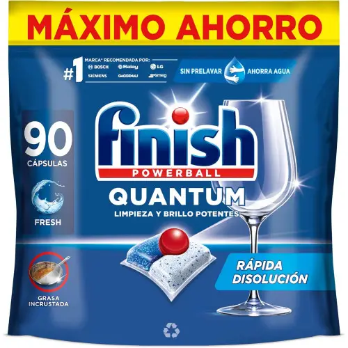 Pack de 90 pastillas Finish Powerball Quantum Max para lavavajillas