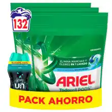 Pack de detergente Ariel Pods Original (132 lavados) con Perlas Fresh (150g)