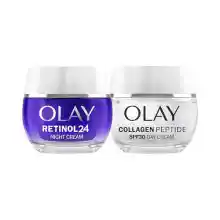 Pack Olay crema de noche Retinol24 + crema de día Collagen Peptide SPF30