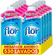 Pack de 10 botellas de suavizante Flor Concentrado Azul (hasta 630 dosis)