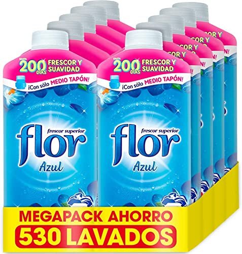 Pack de 10 botellas de suavizante Flor Concentrado Azul (hasta 630 dosis)