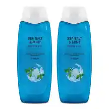 Pack x2 geles de ducha de sal marina y menta de 500 ml