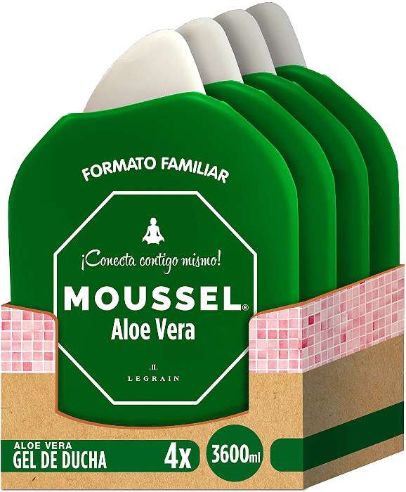 Pack x4 3600ml de gel de ducha Moussel Aloe Vera