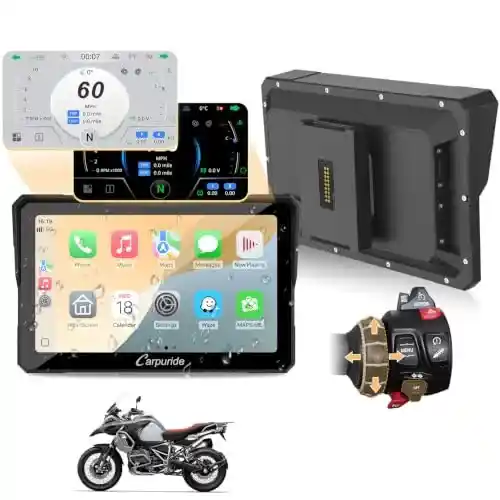 Pantalla Carpuride W702BS Pro para BMW Moto con CarPlay y Android Auto Nativo