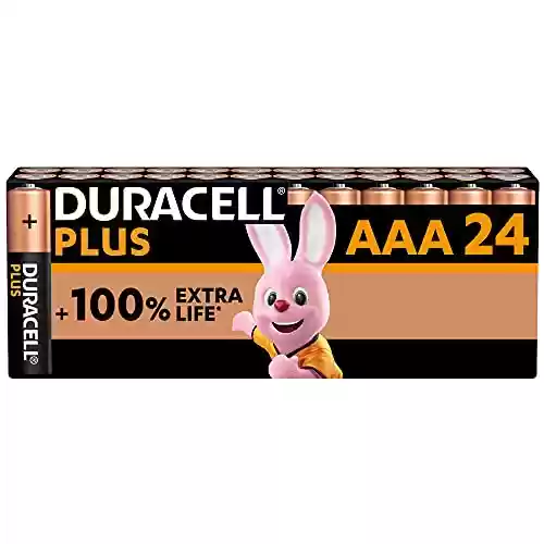 Paquete de 24x Duracell - Pilas alcalinas Plus AAA, 1.5 Voltios LR03 MN2400